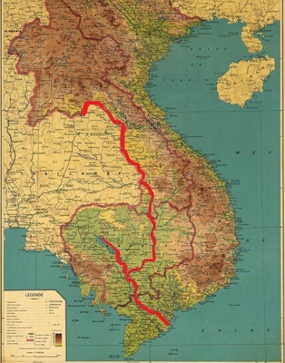 Fleuve du Mékong en Indochine (Vietnam, Laos, Cambodge)